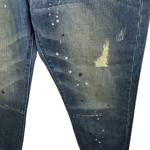 Wildfox NWOT Size 28 Baggy Crop Jean Da Vinci Distressed Paint splatter Cotton - Picture 7 of 16